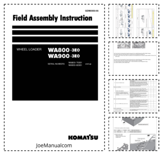 Komatsu WA800-3E0 WA900-3E0 Wheel Loader Field Assembly Instructionl SN 70001 60001 and UP