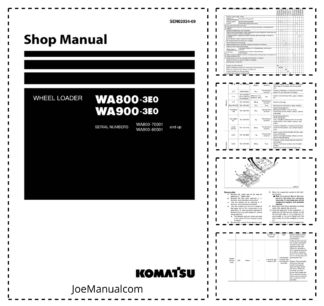 Komatsu WA800-3E0 WA900-3E0 Wheel Loader Workshop Manual SN 70001 60001 and UP