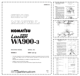 Komatsu WA900-3 Avance Wheel Loader Workshop Manual SN 50001 and UP