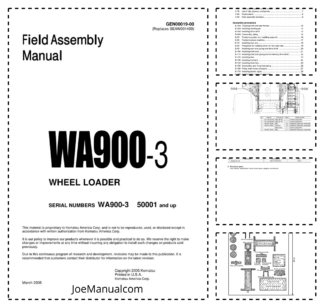 Komatsu WA900-3 Wheel Loader Field Assembly Instruction SN 50001 and UP