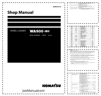 Komatsu WA900-3E0 Wheel Loader Workshop Manual SN 60079 and UP