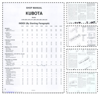 Kubota L185 L235 L245 L275 L285 L295 L305 L345 L355 Tractors Workshop Manual