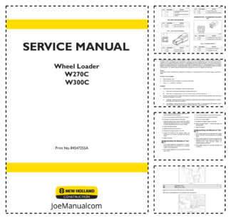 New Holland W270C W300C Wheel Loader Service Manual 8457255A