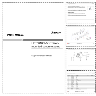 SANY HBT6016C-5S Trailer-mounted Concrete Pump Parts Catalog