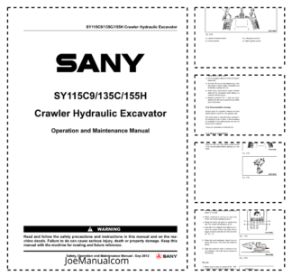 SANY SY115C9 135C 155H Excavator Operation and Maintenance Manual