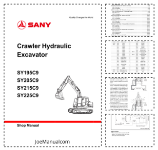 SANY SY195C9 SY205C9 SY215C9 SY225C9 Hydraulic Excavator Service Manual