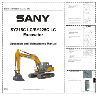 SANY SY215C LC SY225C LC Excavator Operation and Maintenance Manual
