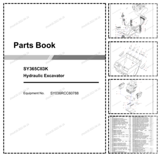 SANY SY365CII3K Hydraulic Excavator Parts Catalog SYY036RCC60788