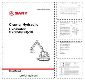 SANY SY365H BH-10 Hydraulic Excavator Service Manual