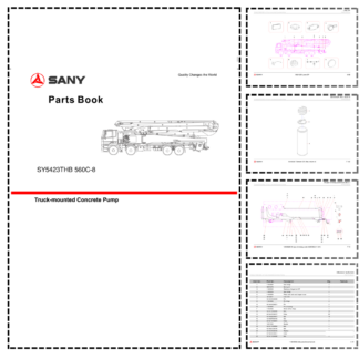 SANY SY5423THB 560C-8 Truck-mounted Concrete Pump Parts Catalog