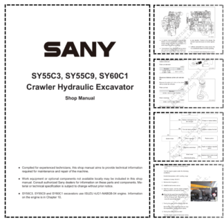 SANY SY55C3 SY55C9 SY60C1 Hydraulic Excavator Service Manual