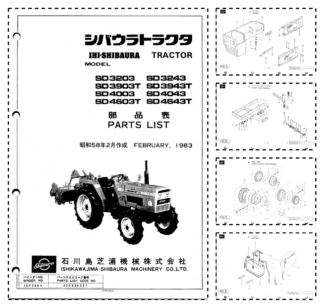 Shibaura SD3203 SD3903T SD4003 SD4603T Tractors Parts List Catalog