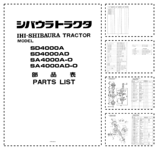 Shibaura SD4000A SD4000AD SA4000A-D SA4000AD-D Tractors Parts List Catalog