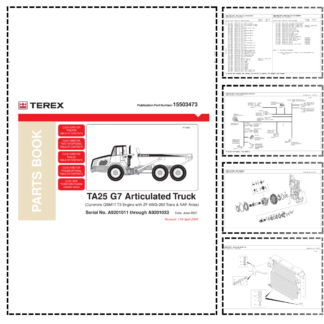 TEREX TA25 G7 Articulated Truck Parts Catalog SN A9201011-A9201033