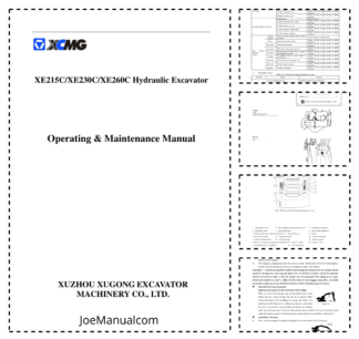 XCMG XE215C XE230C XE260C Excavators Operation and Maintenance Manual