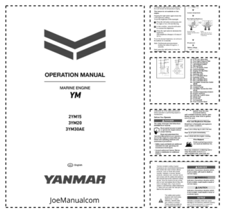 Yanmar 2YM15 3YM20 3YM30AE Marine Engine Operation Manual