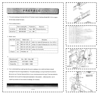 Yanmar B22-2A Excavator Parts Catalog for Japan and Overseas