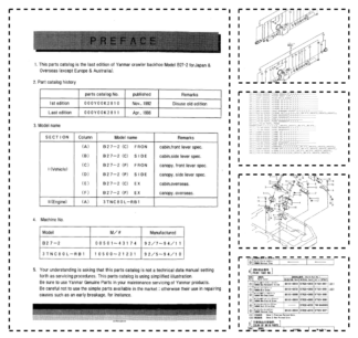 Yanmar B27-2 Excavator Parts Catalog for Japan and Overseas
