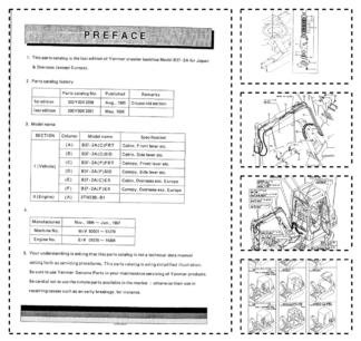 Yanmar B37-2A Excavator Parts Catalog for Japan and Overseas