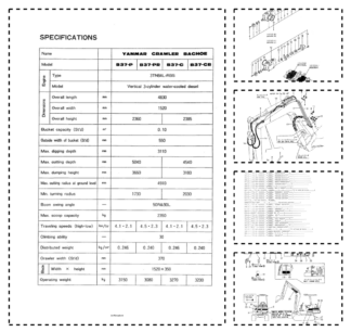 Yanmar B37-P B37-PR B37-C B37-CR Excavator Parts Catalog and Wiring Diagram