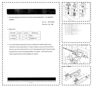 Yanmar B37V-1 Excavator Parts Catalog for AMMANN
