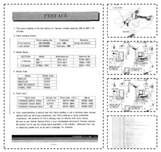 Yanmar B50 B50-1 Excavator Parts Catalog for Europe