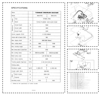 Yanmar B50-P R B50-C R Excavator Parts Catalog and Electircal Wiring Diagram