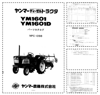 Yanmar YM1601 YM1601D Tractors Parts Catalog JA
