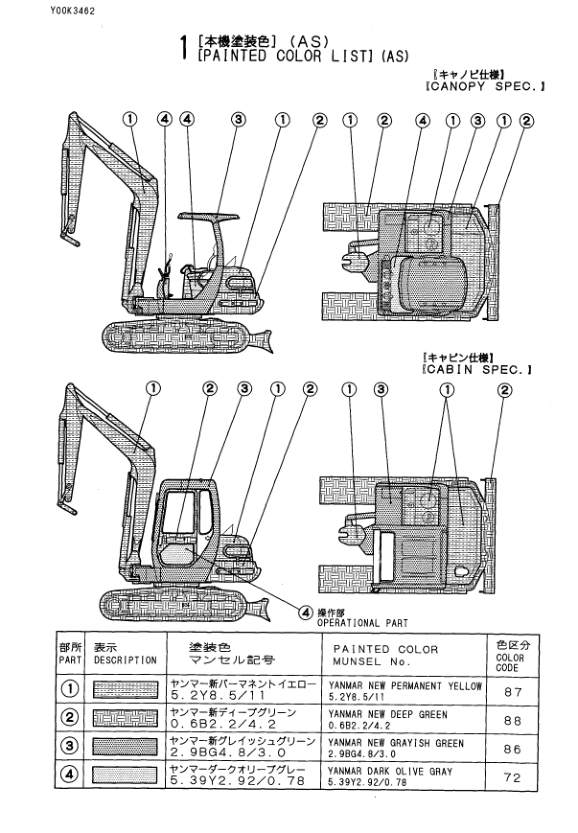 Yanmar B50-2B Excavator Parts Catalog for Japan and Overseas - Image 7