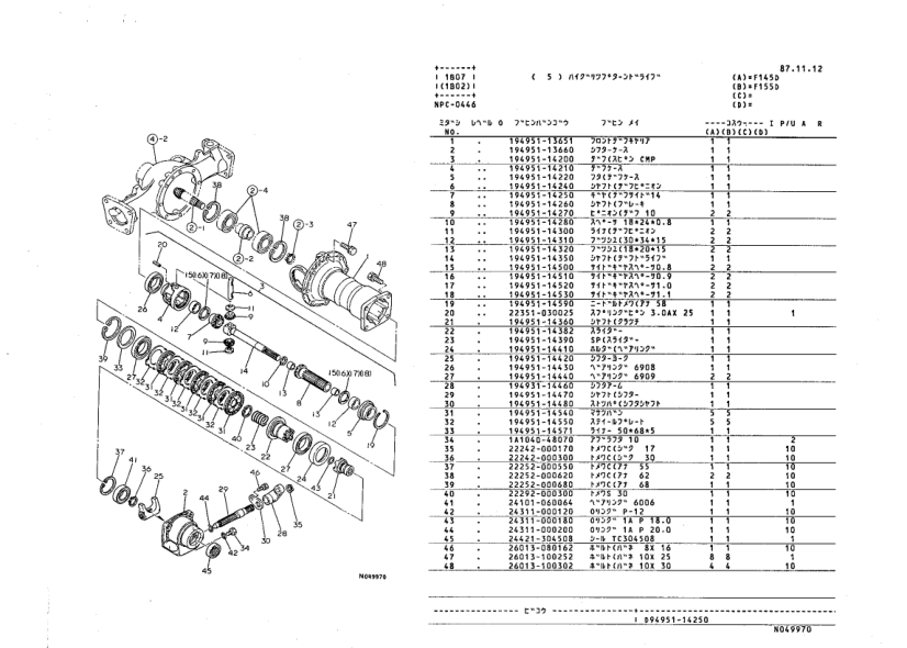 Yanmar F145D D155D D165D FX175D Tractors Parts Catalog JA - Image 3