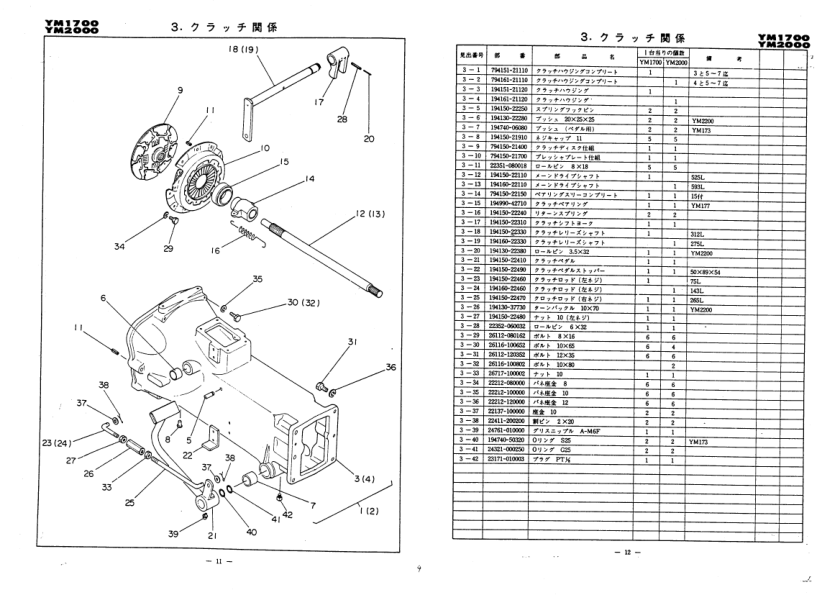 Yanmar YM1700 YM2000 Tractors Parts Catalog Electrical Wiring DIagram JA - Image 3