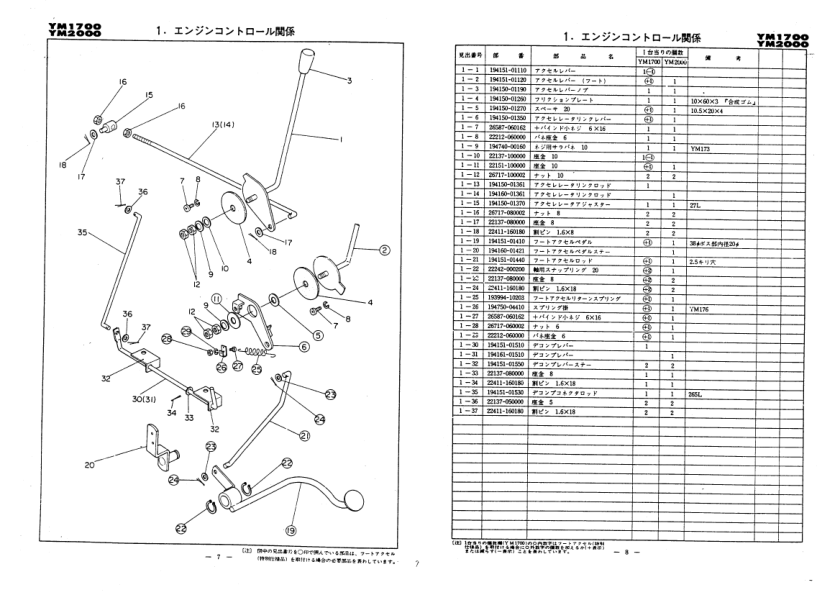 Yanmar YM1700 YM2000 Tractors Parts Catalog Electrical Wiring DIagram JA - Image 8