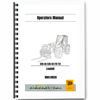JCB 520-55 526-55 [T0 T2] Loadall Operators Manual 9801/8020 Printed Book