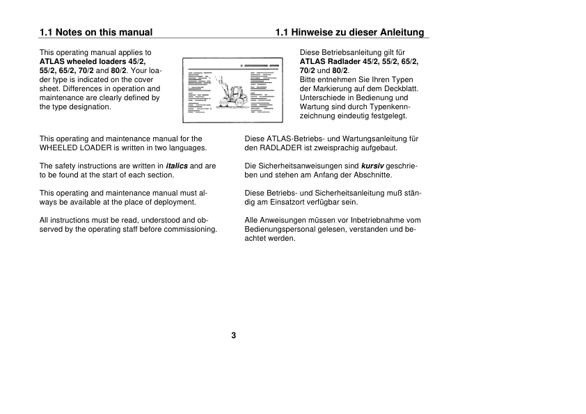 ATLAS 55 65 Wheel Loader Operators Manual - Image 9