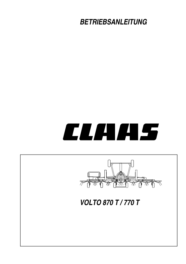 CLAAS VOLTO 870 T 770 T Tedder Operators Manual DE - Image 2