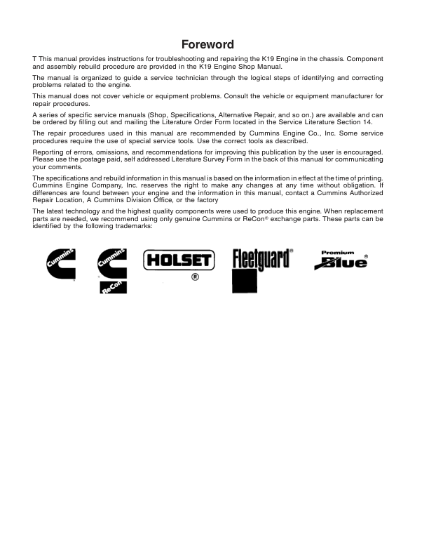 Cummins K19 Engine Troubleshooting and Repair Manual - Image 4