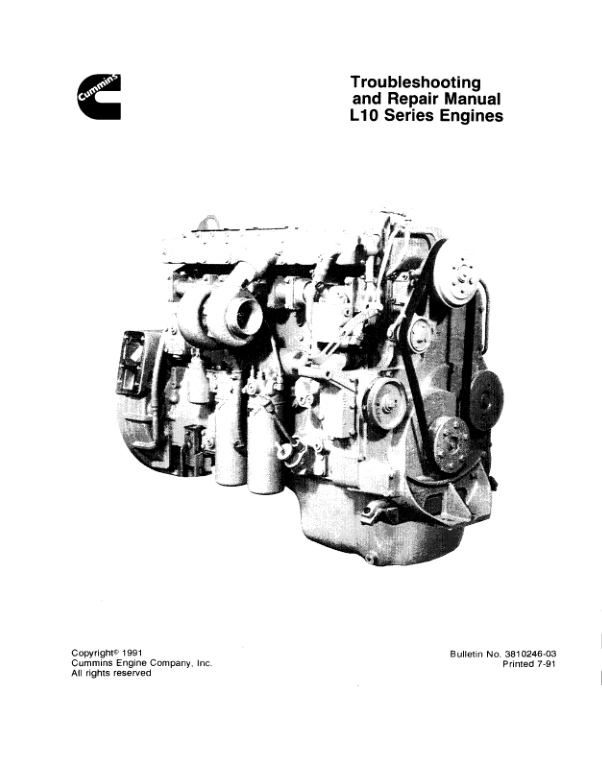 Cummins L10 Series Engine Troubleshooting and Repair Manual - Image 2