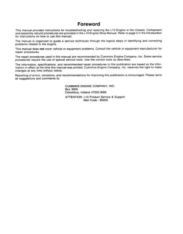 Cummins L10 Series Engine Troubleshooting and Repair Manual - Image 6