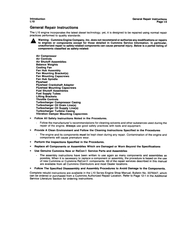 Cummins L10 Series Engine Troubleshooting and Repair Manual - Image 5