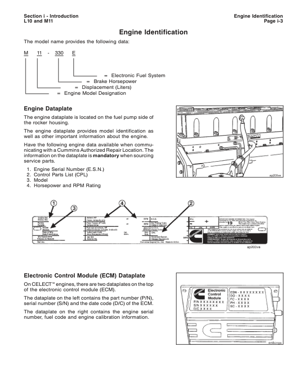 Cummins L10 and M11 Series Engine Repair Manual - Image 8