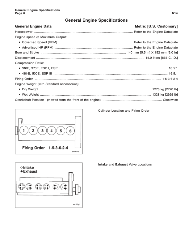 Cummins N14 Series Engine Specification Manual 1994 Certification Lvl - Image 3