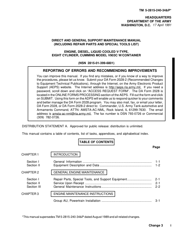 Cummins V903C Diesel Engine Technical Manual - Image 3