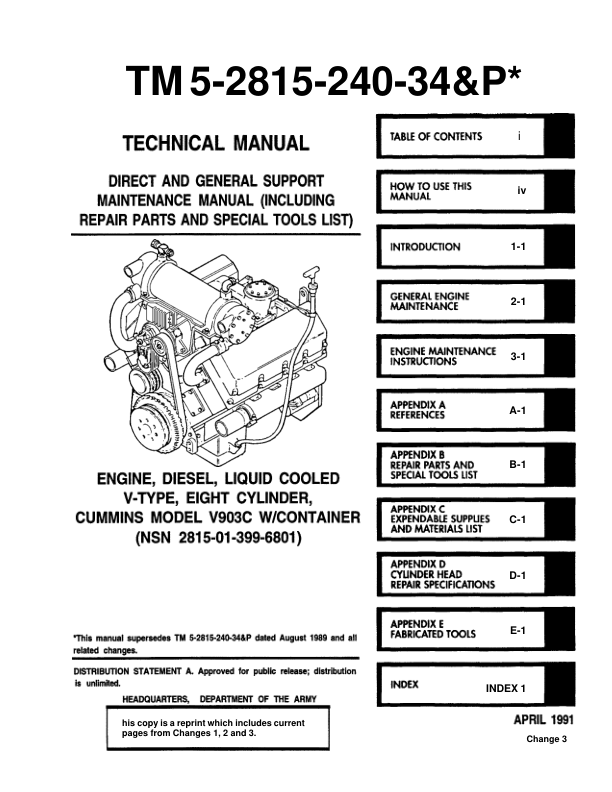 Cummins V903C Diesel Engine Technical Manual - Image 2