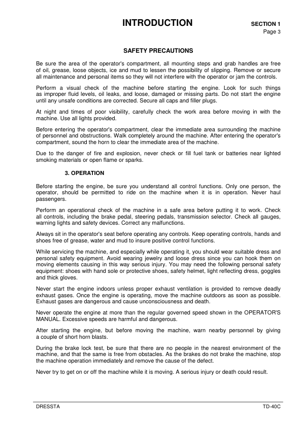 DRESSTA TD-40C Bulldozer Service Manual SN 1501 and UP - Image 9