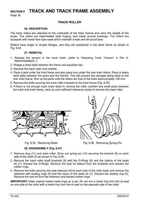 DRESSTA TD-40C Bulldozer Service Manual SN 1501 and UP - Image 15