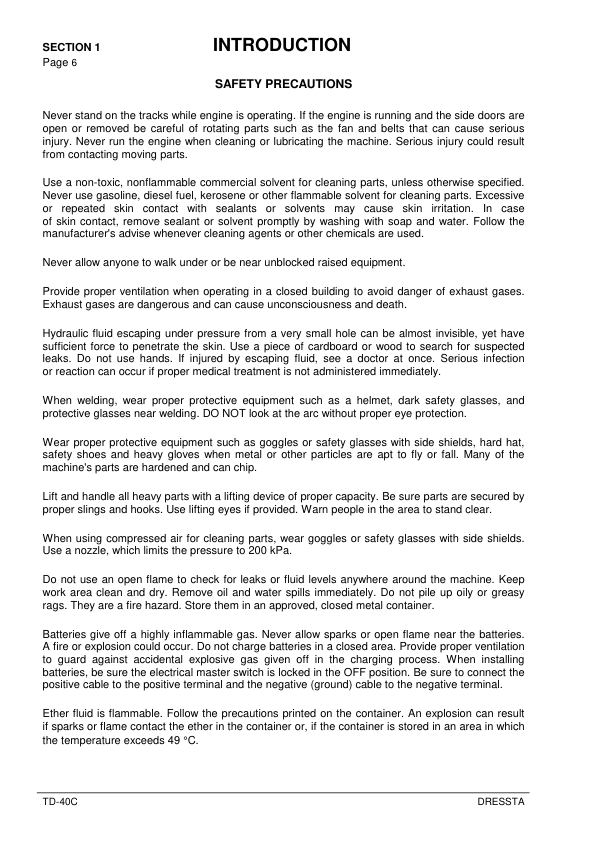 DRESSTA TD-40C Bulldozer Service Manual SN 1501 and UP - Image 3