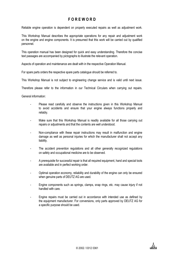 FENDT DEUTZ 2012 Engine Workshop Manual X990005047000 - Image 11