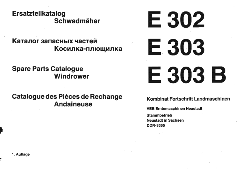 FORTSCHRITT E302 Forage Harvester Operators Manual - Image 6