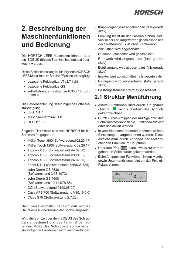 HORSCH LEEB LT Terminal Operators Manual - Image 9