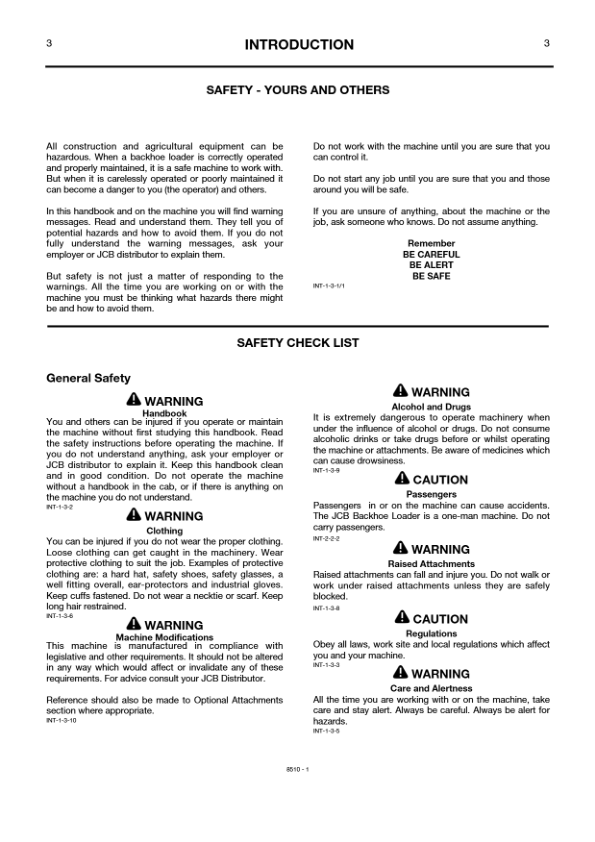 JCB 3CX 4CX 4C 4CN Servo Command Backhoe Loader Operators Manual 483468-499999 ENG 9801/8510 Printed Book - Image 4